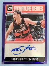 Christian Laettner Auto 2018-19 Panini Donruss Optic Signature Series Purple