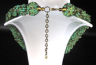 Vintage Colorful Green Chunky Beaded Multi Strand Ladies Statement Necklace 10" — photo 4