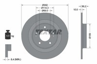 2X Textar 92267403 Bremsscheibe FüR CitroËN Mitsubishi Peugeot