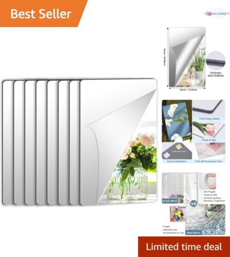 Stylish 6X9 Inch Self-Adhesive Acrylic Mirror Tiles - Perfect for Any Room