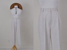 Vintage 90s High Waist Poly Blend Pleated Pants  30 waist