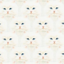Feline Drive Fabric WHISKERS TAILS Long-Haired Cats - Fat Quarter 18"x22" FQ