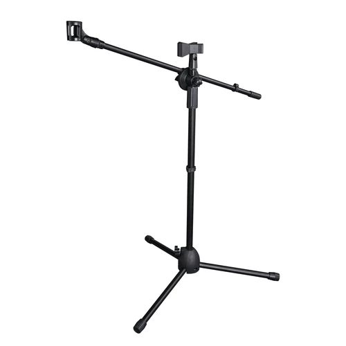 Microphone Stand Dual Mic Clip 90-degree Rotating Folding Type Boom Arm Tripod S-image