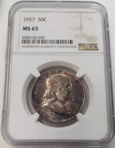 1957 Franklin 50c Half Dollar NGC MS65 #6303103-025