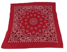 Vintage Hav-A-Hank Red Paisley Bandana USA RN15187 20.5x19.5  B48