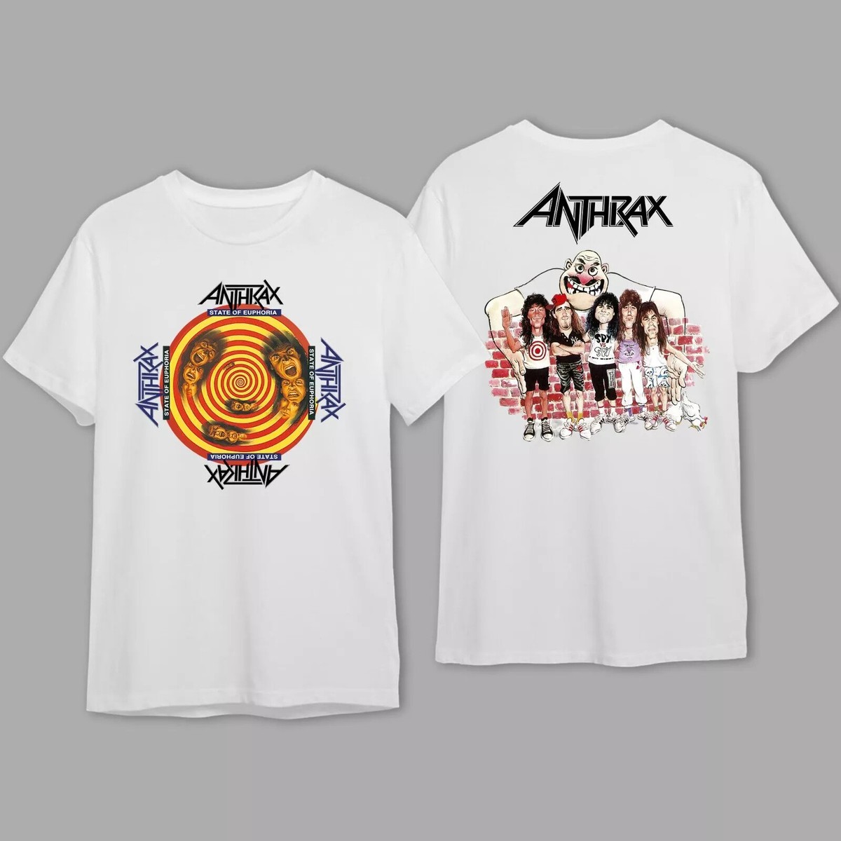Vintage 1988 Anthrax State Of Euphoria Album Cover T-Shirt | eBay