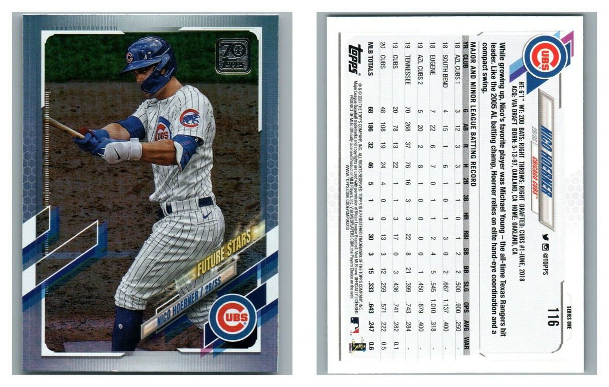 2021 TOPPS SILVER RAINBOW FOIL PARALLEL 116 NICO HOERNER CUBS