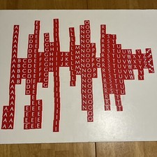 Lot Of Letter Tiles Red Plastic Syzygy Game Parts .75 Square Over 200 Pieces
