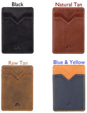 RFID Blocking Vertical Leather Card Holder Large Capacity 7 Card Slim Wallet Jim