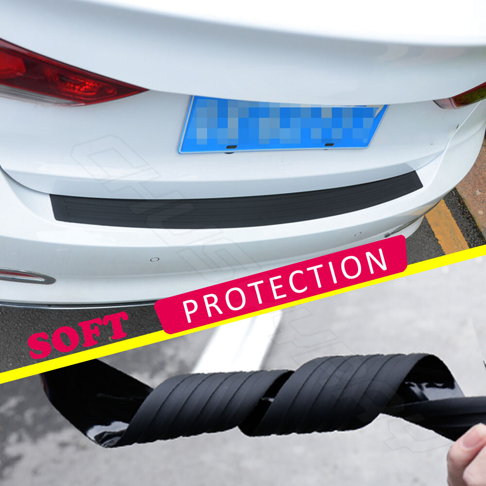 Car Bumper Guard Protector for Rear Trunk Rubber Pad Cover Black