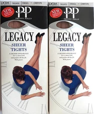 2 pairs of Pretty Polly Small Size Sheer 15 Denier Legacy Tights in Chiffon