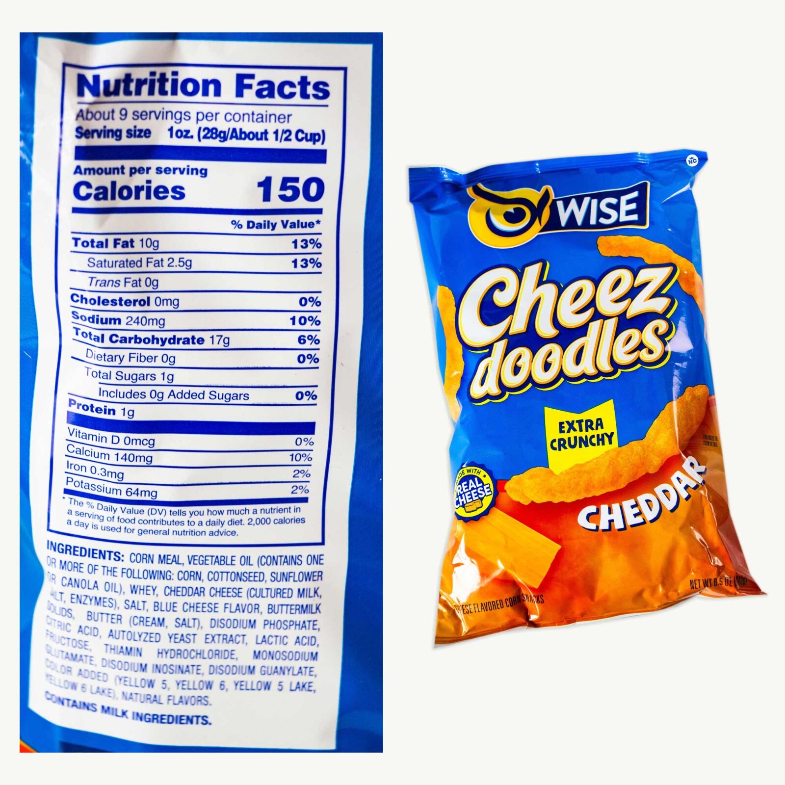 Wise Cheez Doodles Extra Crunchy (3pks) Rainbow Candy Popcorn (2oz