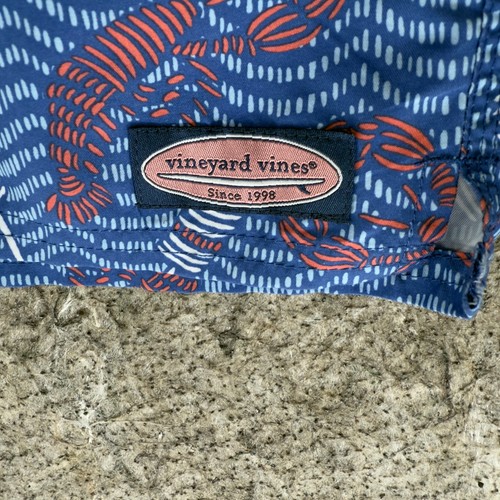 Vineyard Vines Youth Size XL Blue Lobster Print Built-In Briefs Swim Beach Short - Picture 8 of 16