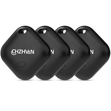CHZHVAN Air Tags 4-Pack Bluetooth Tracker for Apple Find My – Black