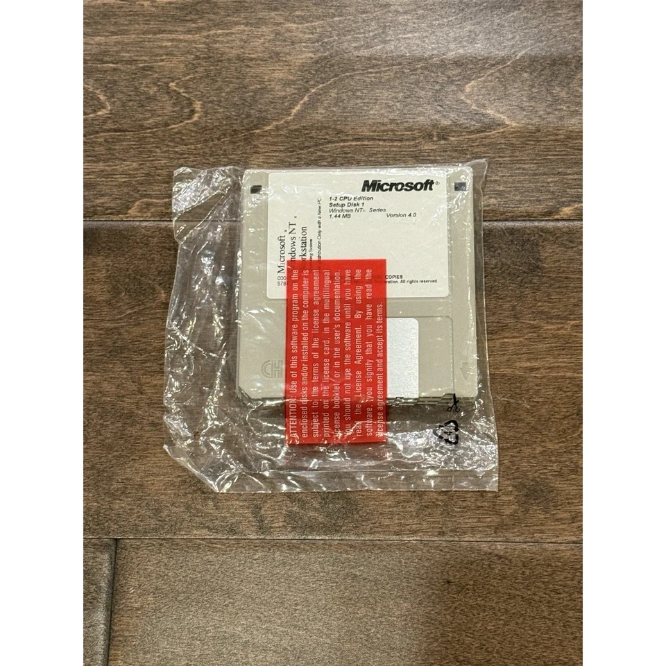Vinrage 90s Microsoft Windows NT Workstation 4.0 Setup Disk 1-3 NEW Sealed - Image 2 of 4