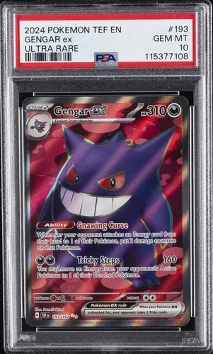 2024 POKEMON TEF EN-TEMPORAL FORCES ULTRA RARE #193 GENGAR EX PSA 10