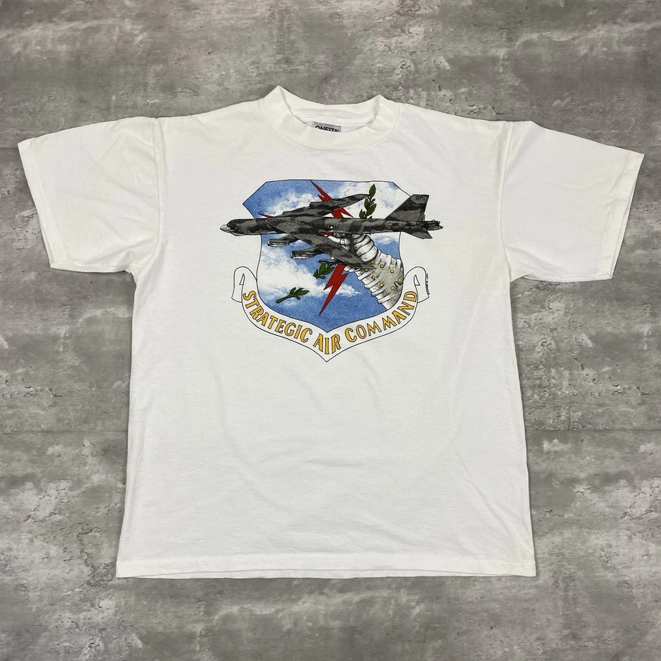 Camiseta vintage Strategic Air Command 1992 90 USAF B-52 STRATOFORTRESS bombardero Foto 2 de 4