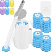 Disposable Toilet Brush Set Holder Refills Long Handle Bathroom Bowl Cleaner Kit