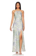 New Revolve ASTR Elynor Dress in Purple Abstract Medium Womens Long Maxi Gown