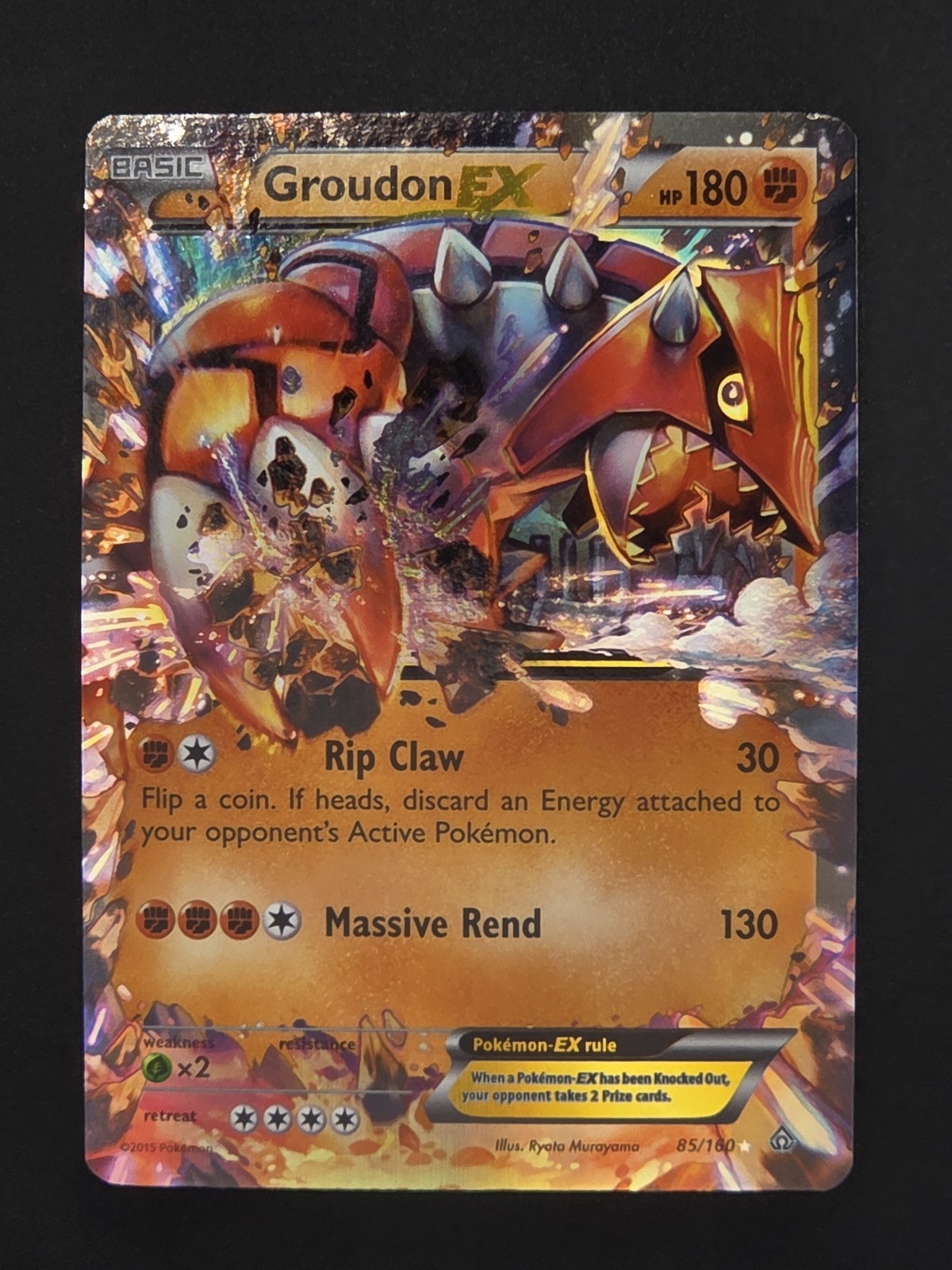 Groudon EX 85/160 Ultra Rare Pokemon TCG XY - Primal Clash NM