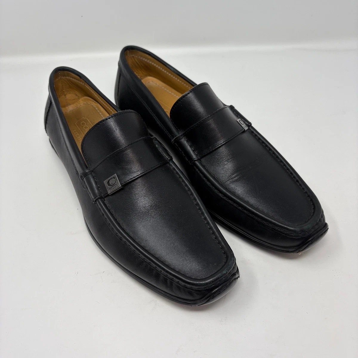 COACH Mens Black Leather Slip On Loafers Dress Shoes Size 12D‎ Coach Mens Dress Shoes Loafer Slides Size 12D | Mercari main image 3