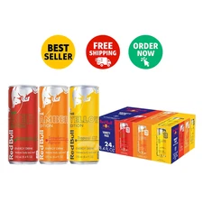 Red Bull Red, Yellow, and Amber Edition Energy Drinks, 8.4 oz Variety Pack, 24 C