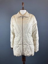 Moncler giacca donna puffer taglia 2 panna poliammide manica lunga zip intera