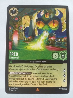 Disney Lorcana Karte Fred - Riesengroß 98/204 8JAF Selten DE