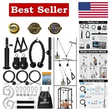 Fitness Pulley System with Adjustable Tension for Strength Training at Home