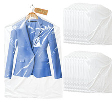 40 Pcs Dry Cleaner Clothes Covers Plastic Clear Garment Bags for Clothes 60x90cm