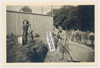 Foto Karlsruhe Flugplatz Arbeitseinsatz 30er Jahre (2756n)
