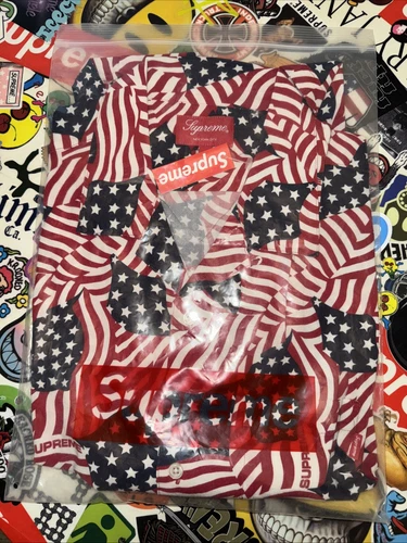 CHEMISE SS20 SUPREME FLAGS RAYONNE S/S SS TAILLE XL