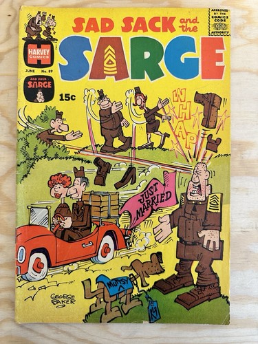 SAD SACK AND THE SARGE #89 Harvey Comic 1971 lustige Kriegs-Cartoons GEORGE BAKER - Bild 2 von 12