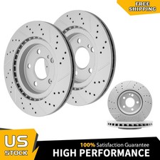 Front Rear Drilled Rotors for 15-20 Mercedes-Benz GLA250 CLA250 w/Sport Package
