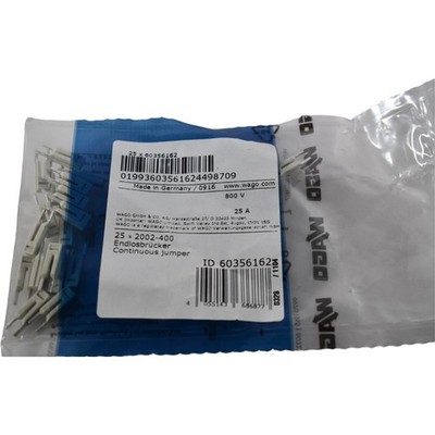 Pack of 20 NEW WAGO 2002-400 TOPJOB S Endless Continuous Jumper 2-Way 25A