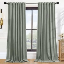 Blackout Velvet Curtains 84 Inches Long, 2 52"W x 84"L Pack of 2 Sage Green