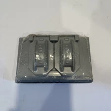 Hubbell-Bell 5180-0 Horizontal Duplex Single Gang Weatherproof Cover Gray