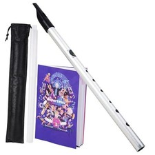 Irish Tin Whistle in C Key with Music Book  Bag, 6-Hole Key of C Silver