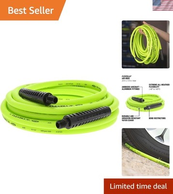 Air Compressor Hose, 1/4 in. x 25 ft., 1/4 in. MNPT Fittings, No-Kink, All We...