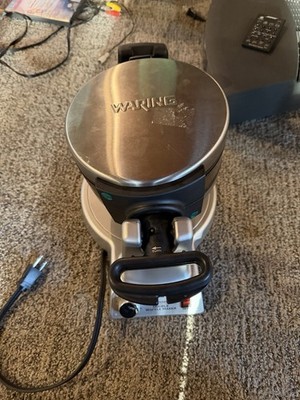 WARING PRO Professional Double Belgian Stainless Waffle Maker WMK600 TESTED