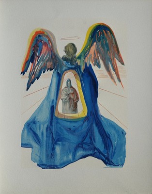 Salvador DALI: Dante Gereinigt - Original Holzschnitt