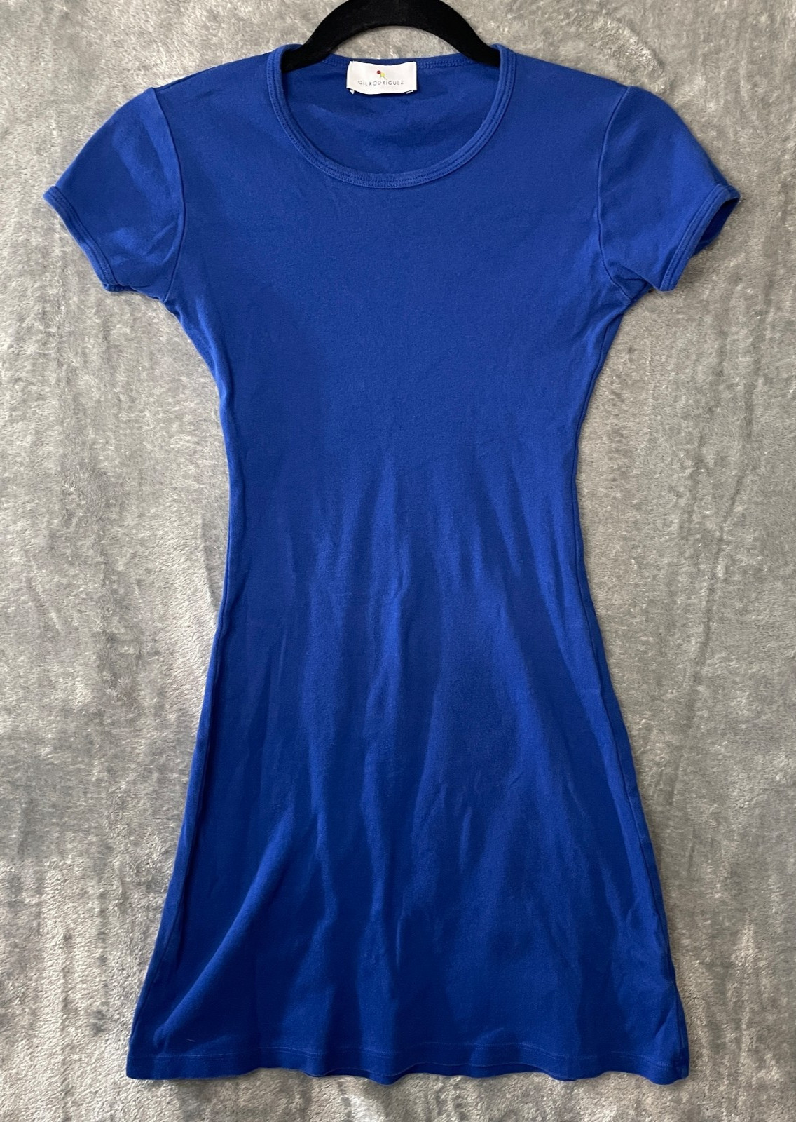 GIL RODRIGUEZ Bellevue Mini Tee Shirt Dress Womens Extra Small XS Blue Cotton SS