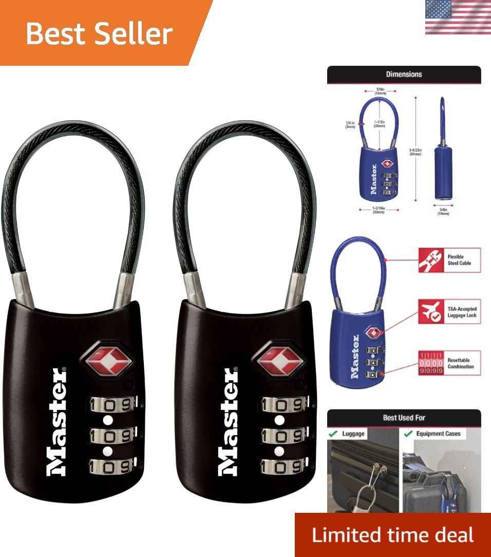Padlock, Set Your Own Combination TSA Locks for Luggage, Tra