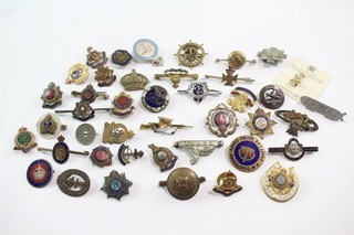 Mixed Military Pin Lapel Badges RASC REME Surrey Yeomanry Gordon Highers