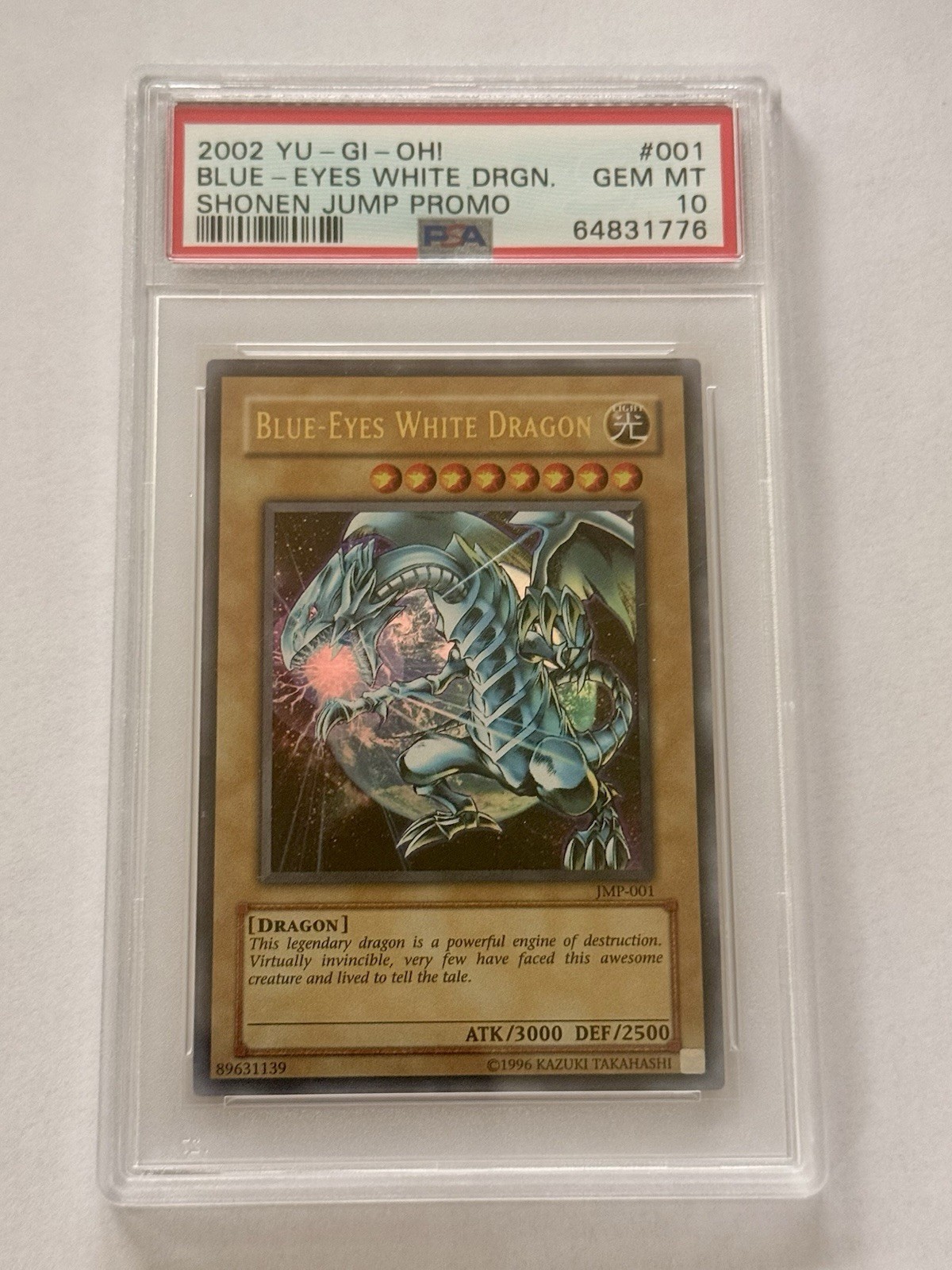 2002 YU-GI-OH! SHONEN JUMP PROMO #001 BLUE-EYES WHITE DRAGON PSA 10 view 1