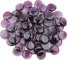 Gemnique 48 oz XL Glass Gems Nuggets Jewels Puddles Pebbles Flat Purple Clear