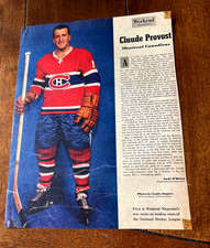 1961-62 Weekend Magazine Claude Provost Montreal Canadiens  Toronto Star