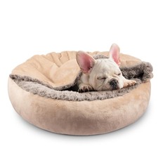 JOEJOY Calming Donut Dog Bed w/ Blanket for SmallMedium Dogs, 26in Washable