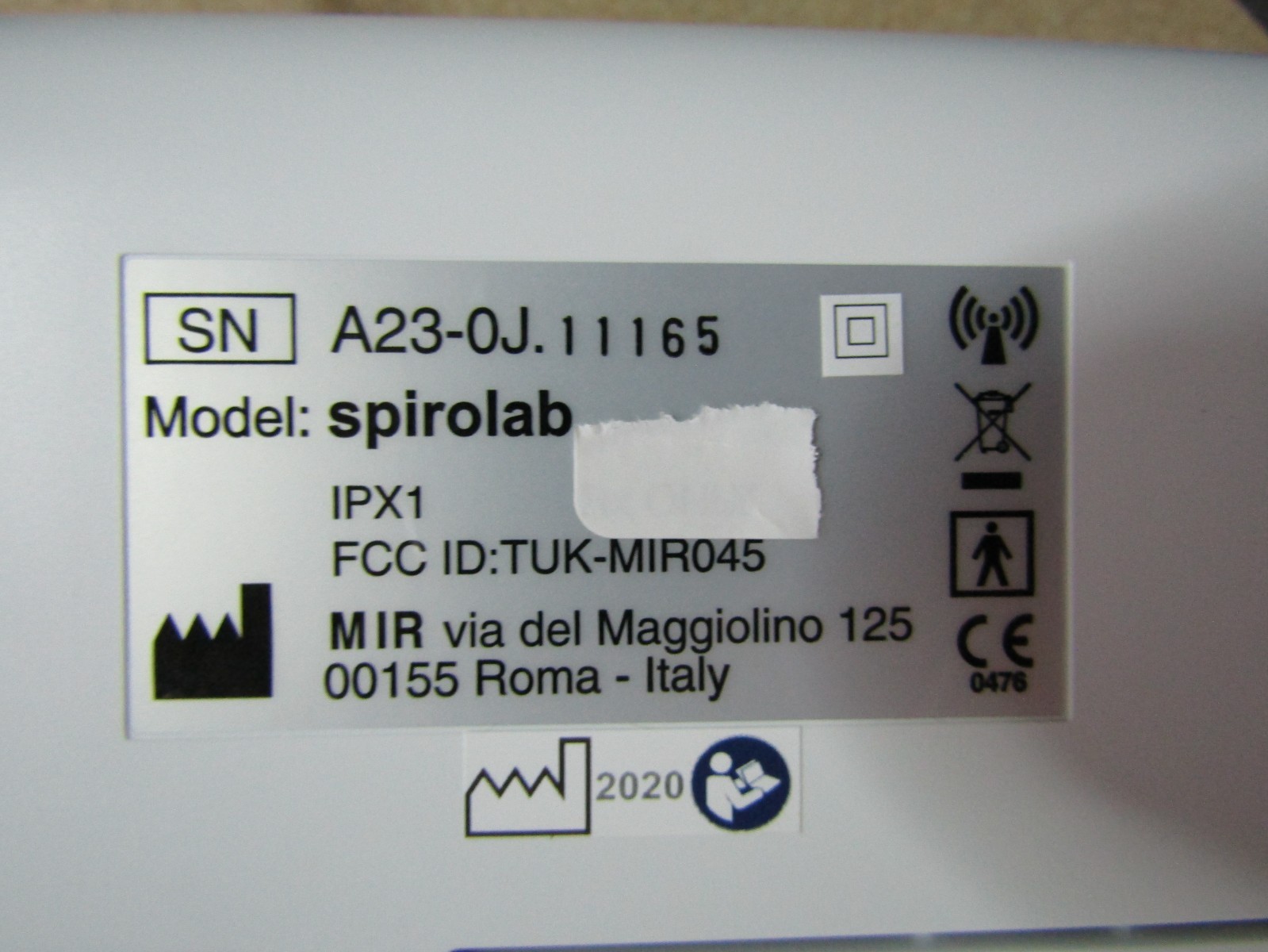 MIR Spirolab Spirometer Touchscreen Bluetooth