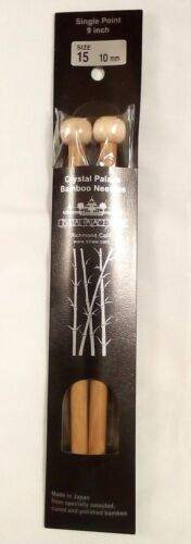 Crystal Palace Bamboo Knit Needles Single Point 9 inch Size US 15 - 10mm Japan - Picture 3 of 4
